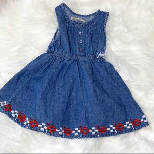 Lucky Brand baby girl boho denim tank jumper dress